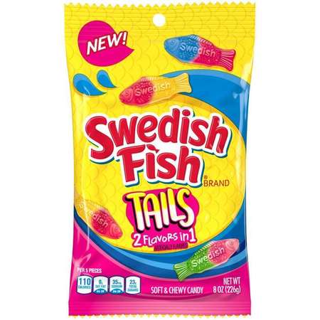 SWEDISH FISH 8 oz. SF Asstd Big Tails Peg Bag, PK12 522